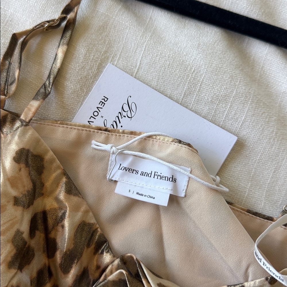 NWT Revolve Leopard Print Satin Camisole Top with Rosette Accent - Picture 3 of 4